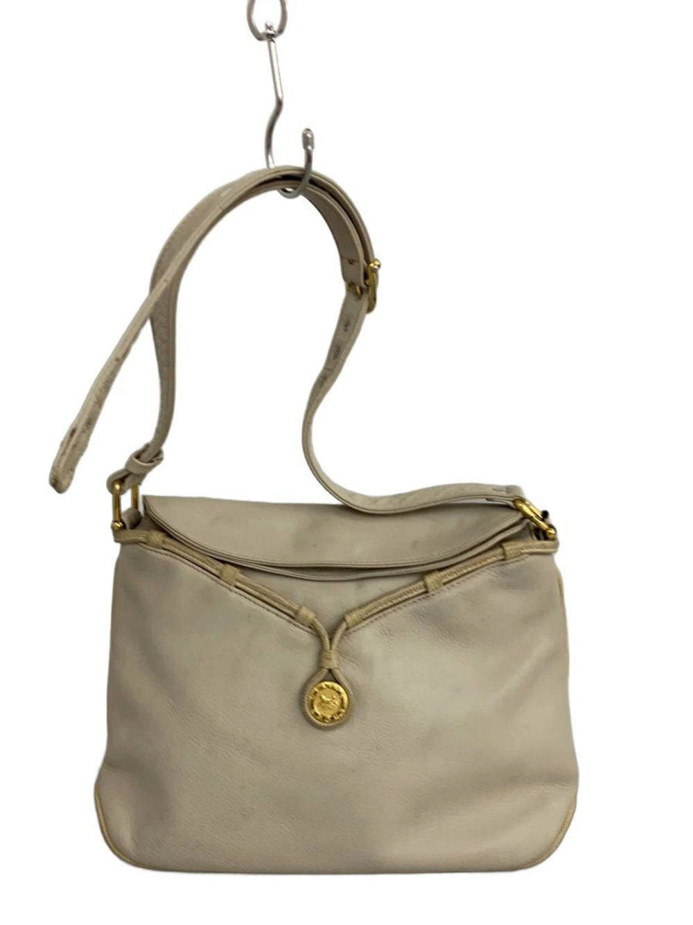 Horse Carriage shoulder bag emblem beige leather